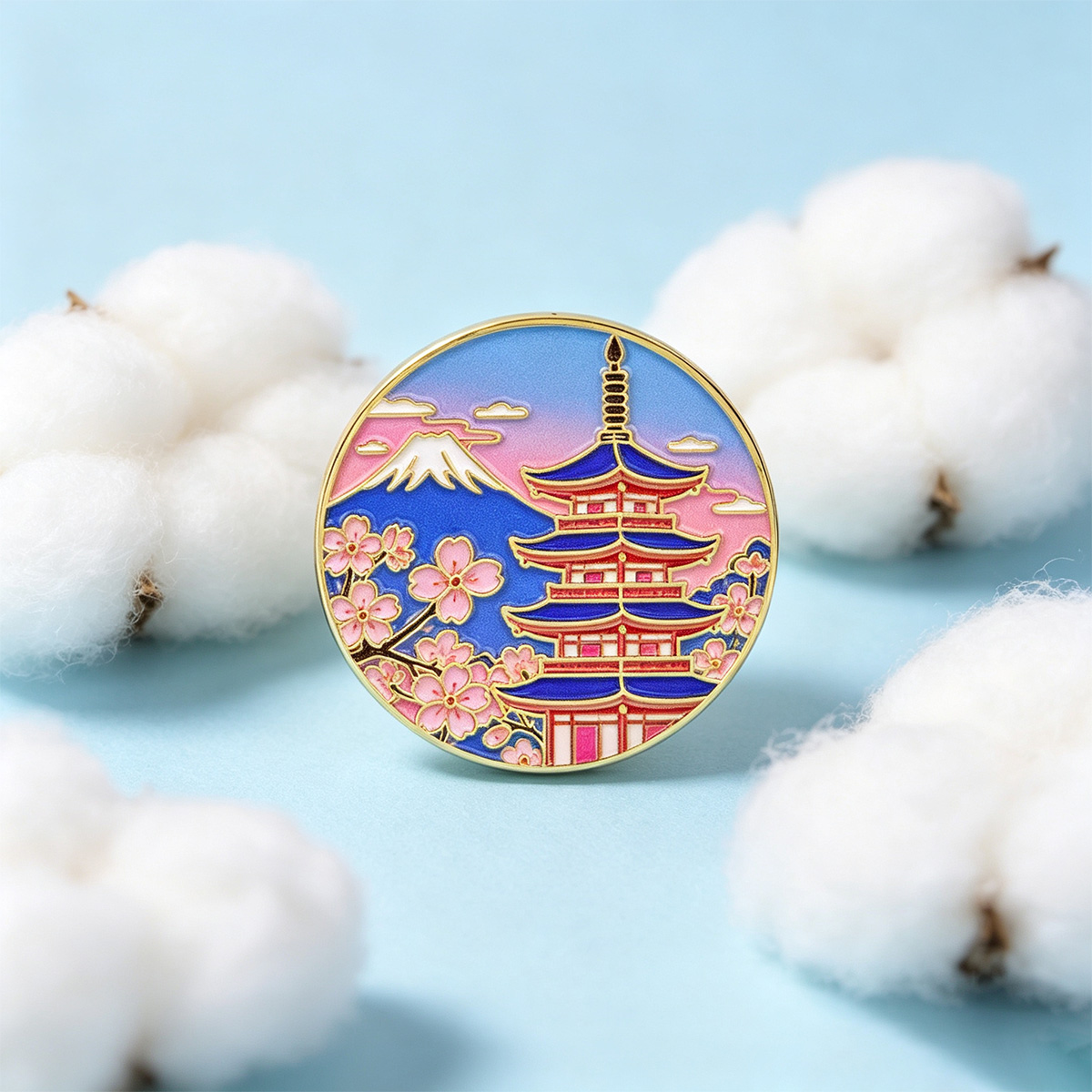 Japanese Cherry Blossom Enamel - đánh giá và giá Anime Cosplay Easy