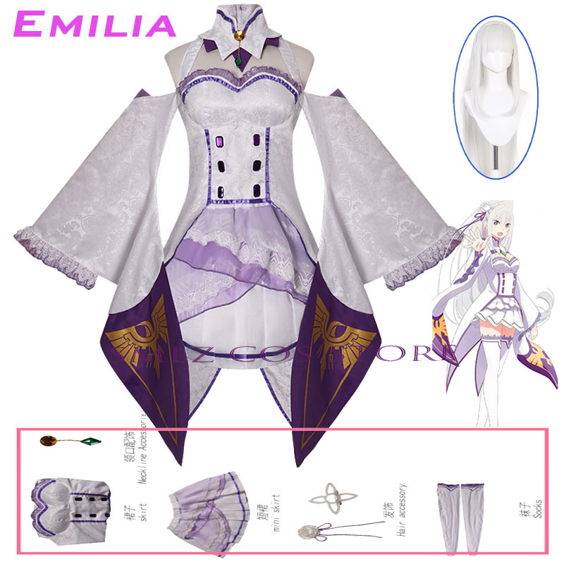 Emilia Cosplay Anime Re Zero K - đánh giá và giá Anime Cosplay Show